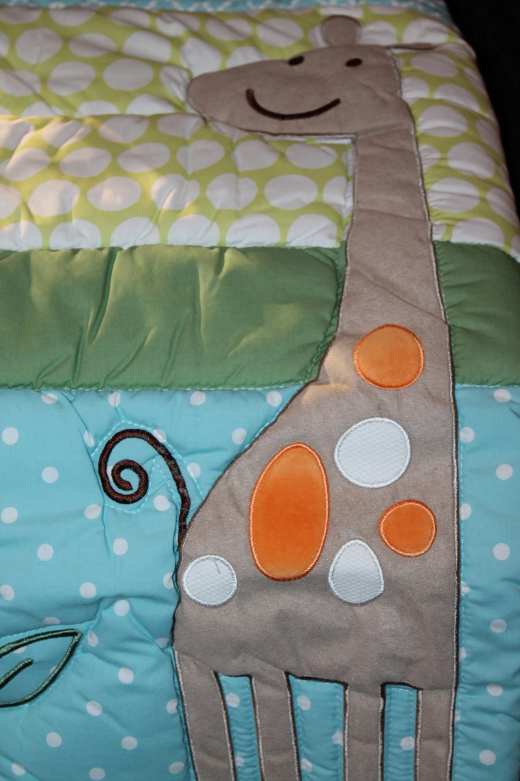 Sumersault Just Hangin 4 piece crib nursery bedding set giraffe elephant owl new