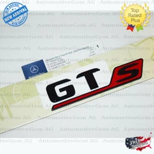 2019 OEM GTS AMG Emblem Red Black Chrome Rear Trunk Lid Nameplate Badge Mercedes