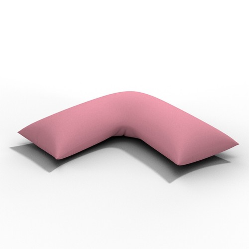 V Shaped Pillow with Flannelette Thermal V Pillowcase Back&Neck Support 74x34cm - Picture 23 of 35