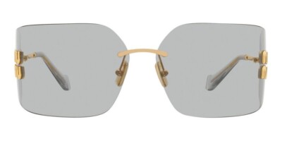 Miu Miu Sunglasses MU 54YS Gold Light Grey 5AK3/0B Logo