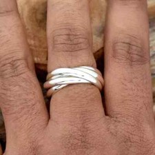 Solid 925 Sterling Silver Band Statement Meditation Popular Ring All Size R297