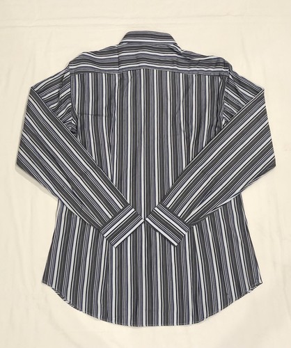 Salvatore Ferragamo Men’s M Long Sleeve Striped Button Up Shirt Italy Made - Imagen 8 de 8
