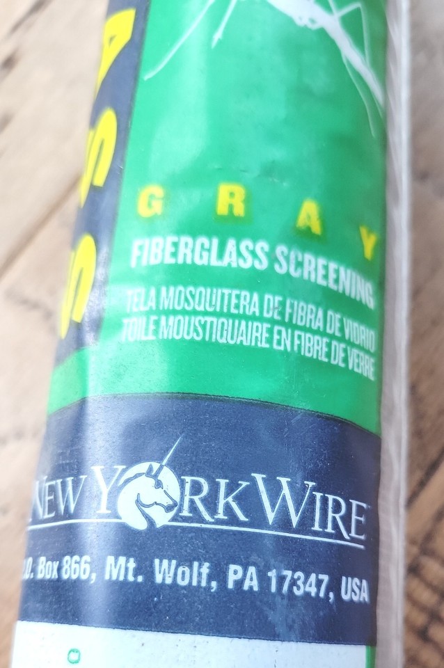 New Roll Of New York Wire Fiberglass Screen Material 36 X 84 Gray new-roll-of-new-york-wire-fiberglass-screen-material-36-x-84-gray