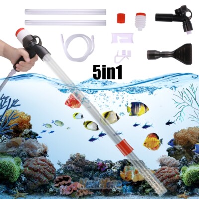 Aquarium Fish Tank Siphon Pump Vacuum Gravel Water Change Filter Cleaner Pipe US