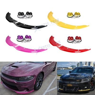 Front Bumper Lip Corner Edge Splitter For Dodge Charger SRT 392 GT/RT Scat Pack