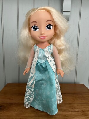 Disney Large Frozen Blonde Elsa Doll in Blue Dress VGC UK