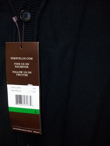 Perry Ellis gerippte Strickjacke Weste $ 65 grün schwarz hellbraun S M L XL NEU MIT ETIKETT - Bild 5 von 15