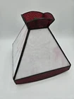 Vtg Tiffany Style RED & WHITE Swirl Slag Glass 11” Lamp SHADE Mid Century MCM