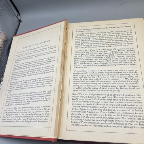 Leo Tolstoy War and Peace Hardcover Vintage Red 1942 Inner Santum Edition Rare! - Picture 9 of 20