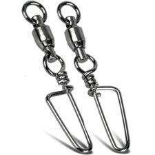 20-100PC Stainless Ball Bearing Fishing Swivels Coastlock Snap Connector #0-10