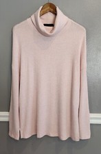 Sanctuary Find Me Lounging Tunic Sweater Women's M Heather Pink Knit Turtleneck