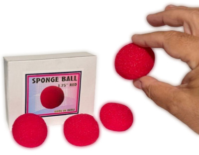 4 SPONGE BALLS RED Magic Trick Close Up 1.75  Foam Magician Set Appear Vanishing