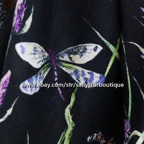 Sallys Cashmere Ring Scarf Wrap Shawl Dragonfly Print Thin Soft Delicate 78"*39" - Picture 11 of 29