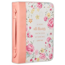 Bible Cover Extra Large He Works All Things for Good luxleather floral