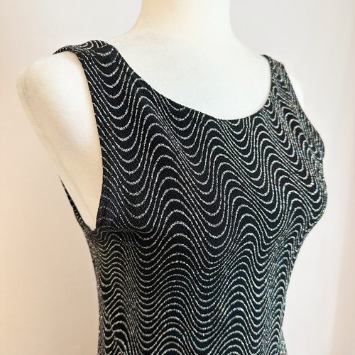 Vintage Ronni Nicole by Ouida Black Silver Glitter Maxi Evening Dress Size 8 - Picture 8 of 16