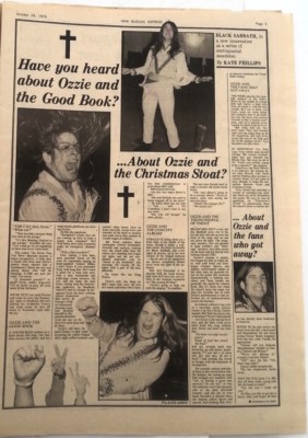 BLACK SABBATH 'good book' 1975 UK ARTICLE / clipping
