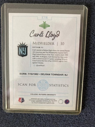 Carli Lloyd 2021 Parkside NWSL 178 Holo parallel - Picture 2 of 2
