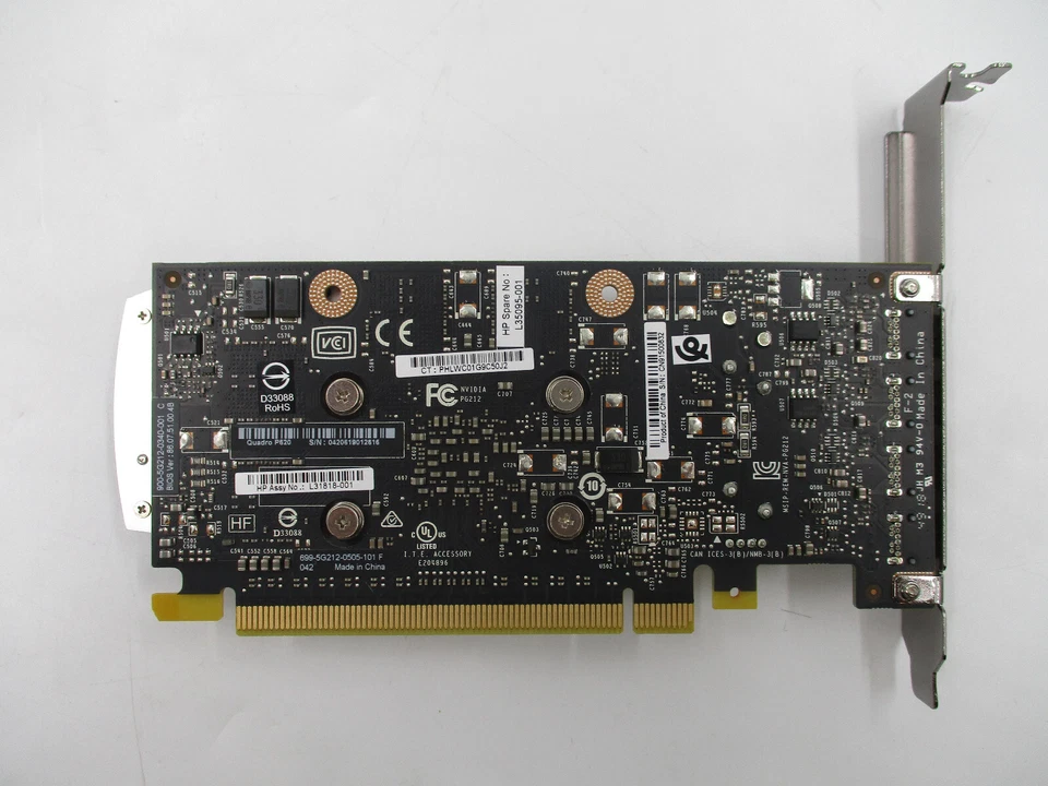 HP NVIDIA Quadro P620 2GB GDDR5 PCIe Graphics Card P/N:L35095-001 Tested Working - Image 3 of 4