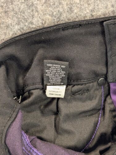 Hot Topic Denim Jeans 3 Women's Purple Black Suspenders Hi-Rise Super Skinny - Picture 13 of 13