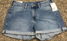H M Brand Women  s Size 6 Blue Cotton Denim Shorts NWT A39