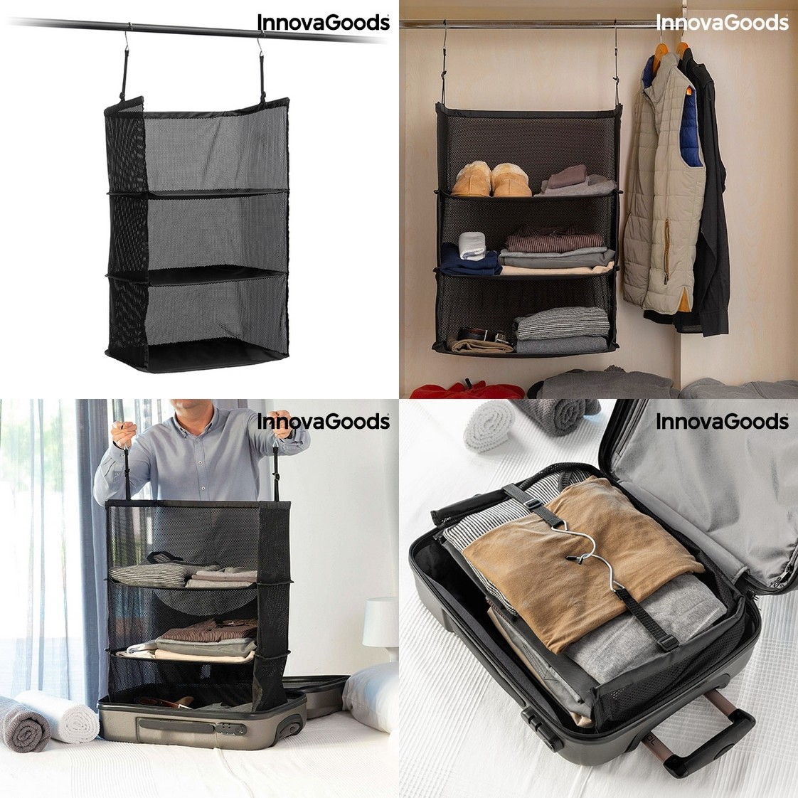 plegable 3 baldas organizador de maletas 45x80x30 | eBay