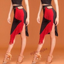 Latin Tango Fringes Ballroom Dance Practice Skirts Rhythm Rumba Samba Cha Cha