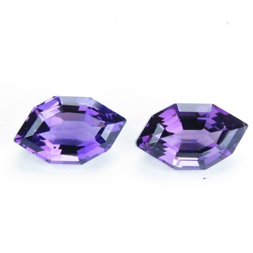 6.23Cts Fantastic Natural Purple Amethyst Fancy Shape Matching Pair Gems - Picture 6 of 6