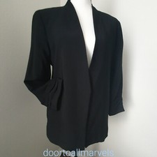 Loft Oversized Light Cardigan Jacket Open Front Pleated Cuffs Women sz M NWT $99