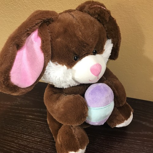 Animal Adventure Bunny Rabbit Holding Easter Egg Stuffed Animal Plush 13” - Picture 4 of 10