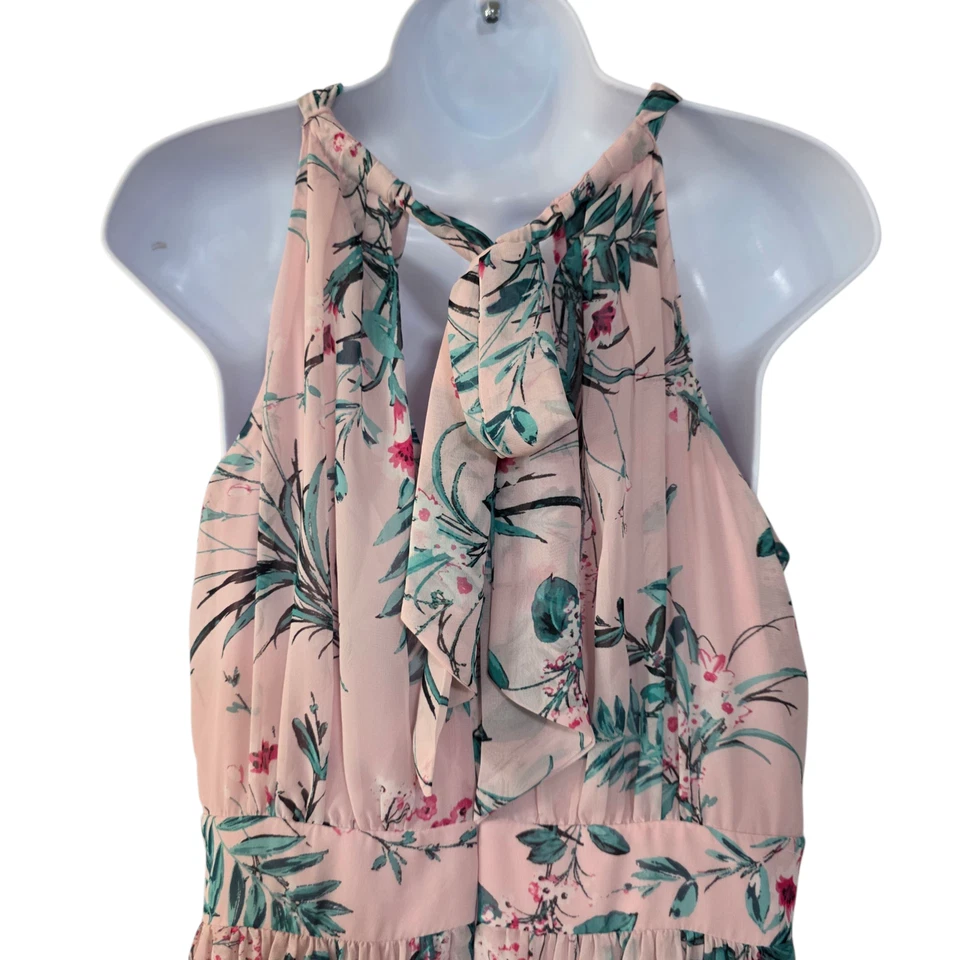 Vestido maxi INC International Concepts feminino rosa 2 floral halter fluido tropical - Imagem 4 de 4