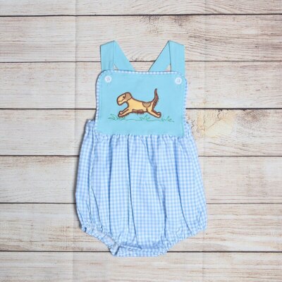 Baby Boy Puppy Appliqué Bubble main image 1
