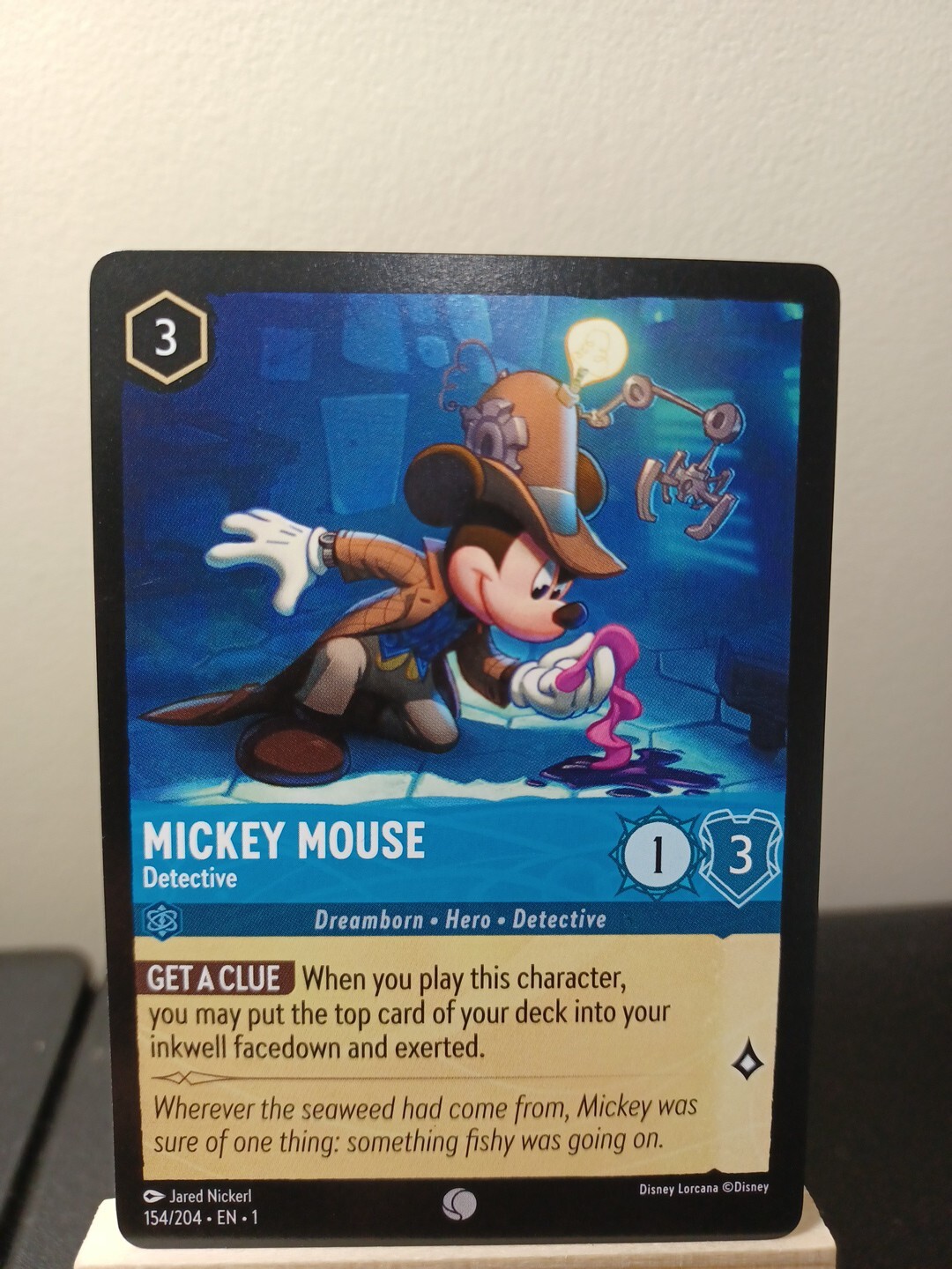 Mickey Mouse - Detective EN1 154/204 - Disney Lorcana TCG - NM