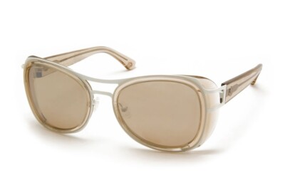 Ivory And Transparent Sunglasses For Women MONCLER Ski Mountain New