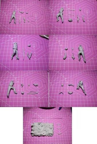 Kit modelo figuras resina 1/35 6 soldados estadounidenses (con base) en Segunda Guerra Mundial sin montar sin pintar - Imagen 8 de 8