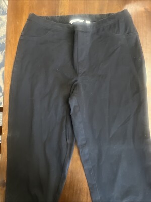 Issac Mizrahi Pants. Elastic Waist Faux Front Stretch Material 14T Black