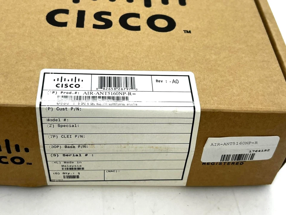 CISCO AIR-ANT5160NP-R 5GHz 6DBI 802.11N MIMO PATCH DIRECTIONAL ANTENNA NEW - Image 2 of 3