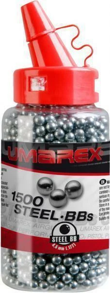 1 x 1.500 Umarex Stahl BBS 4,5 mm, Stahlkugeln, Kaliber 4,5 mm für Luftpistole