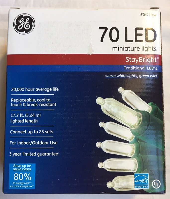 GE StayBright 70 LED Miniature LIGHTS NEW Holiday OUTDOOR Decoration