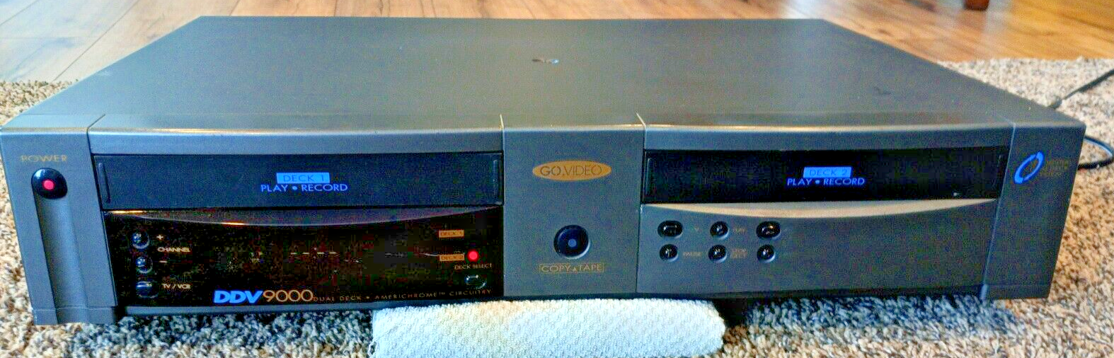 Go Video DDV9000 Dual Deck VHS Recorder Tested Working No Remote Included