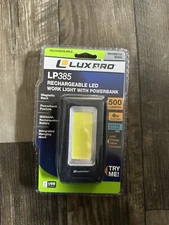 NEW LUXPRO LP385 500 Lumens Rechargeable LED Work Light Magnetic Powerbank