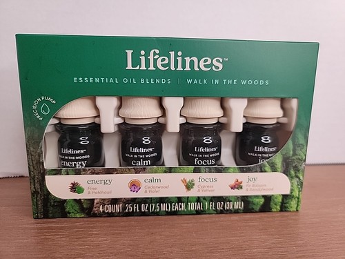 Lifelines Essential Oil Blends, 4-Pack "Walk In The Woods" .25 FL OZ Each.