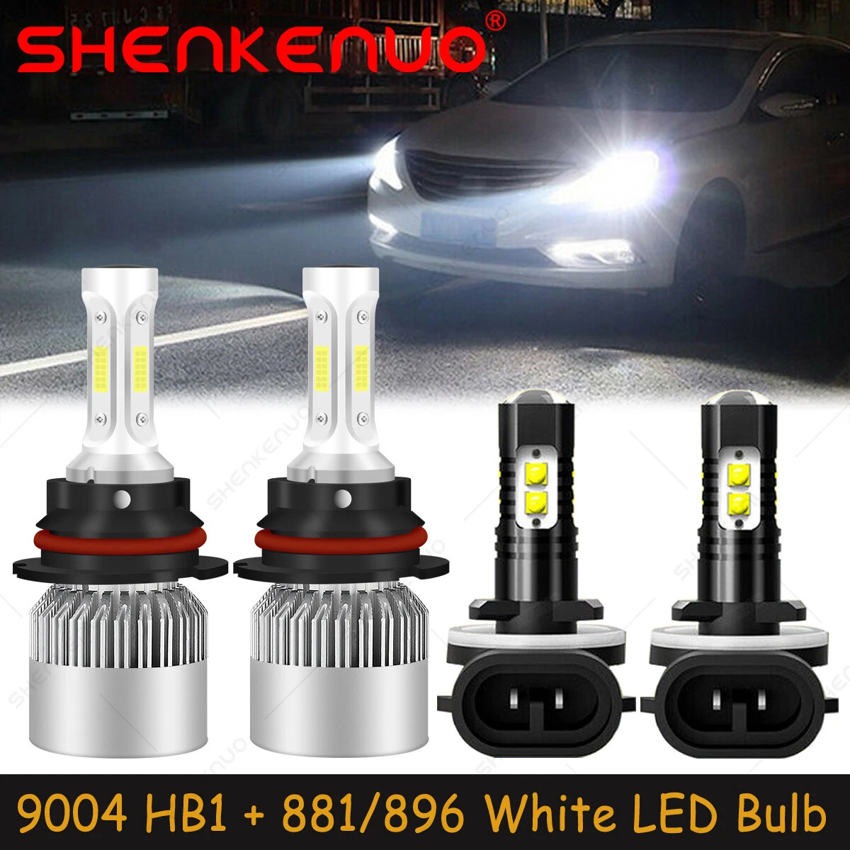 For Volvo 940 1991 1994 1995 White LED Headlight Bulb High Low