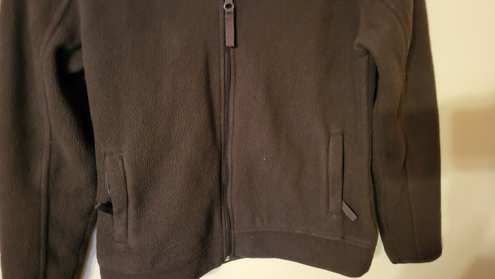merona size S womens brown fleece jacket full zip 2 pockets 23 L 20