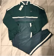 Lacoste Men's Tracksuit Dark Teal Green White $260 New