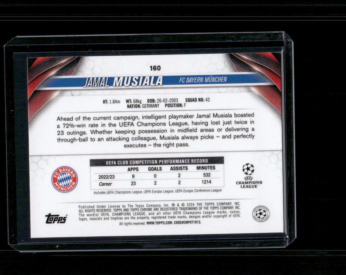 RC Topps Finest Jamal Musiala 99枚限定 カード 2023 JAMAL MUSIALA 71/99 TOPPS FINEST UEFA CHAMPIONS LEAGUE