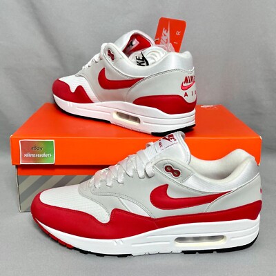 Nike Air Max 1 Anniversary UK11 908375-103 White University Red
