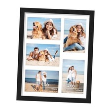 Collage Picture Frame, Displays 5Pcs 4x6 Pictures with Mat or 1Pcs 11x14 Black