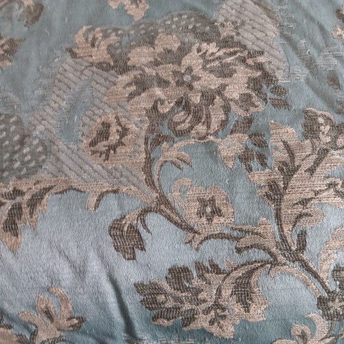 Thomasville ? Brocade Comforter + Pillow Sham(2) KING Blue Beige Set Fringe HTF - Picture 4 of 10
