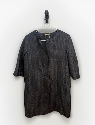 MaxStudio Black Textured Short Sleeve Tunic Top Women s XS Cotton