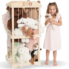 Wooden Stuffed Animal Storage for Kids – Large Toy Storage Organizer  Holder